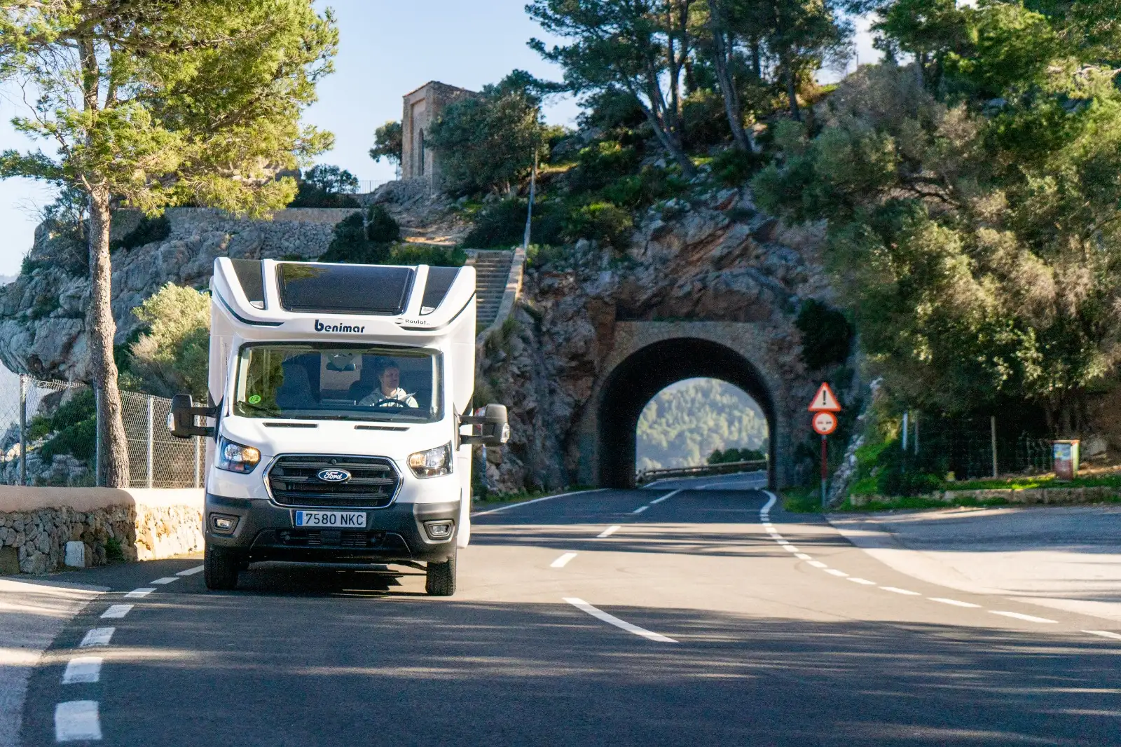 Campervan on the road in Mallorca
